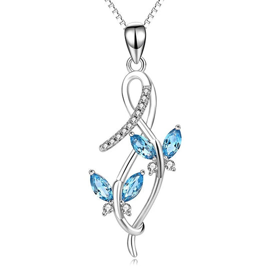 Butterfly Cubic Zirconia Crystal Necklace